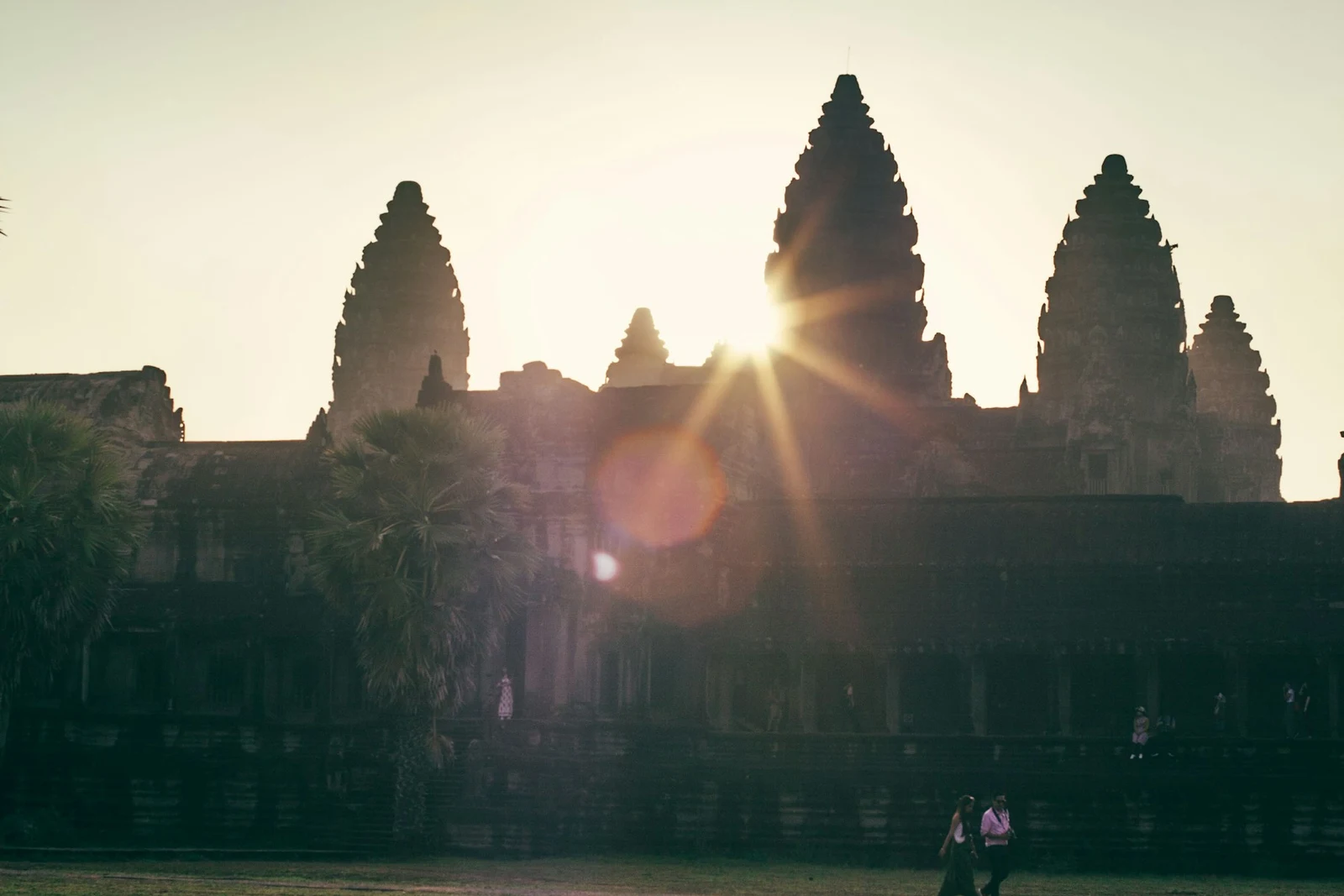 Sunrise over the towers of Angkor Wat in Cambodia